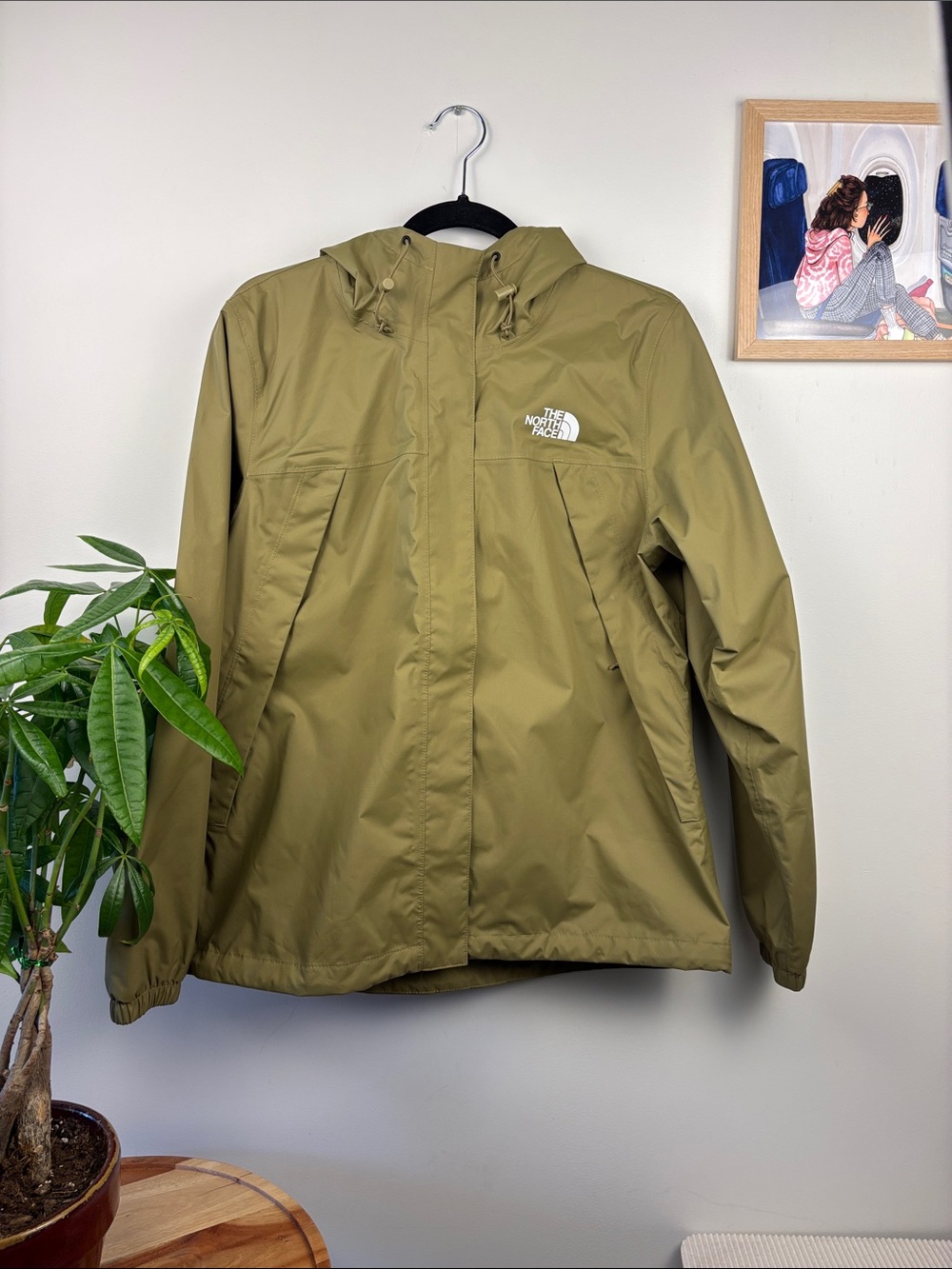 The North Face Olive Hooded Rain Jacket
